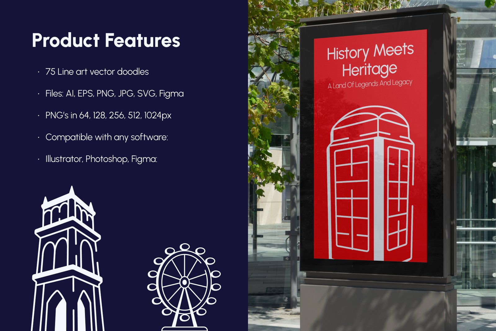 English Doodle Icon Set
