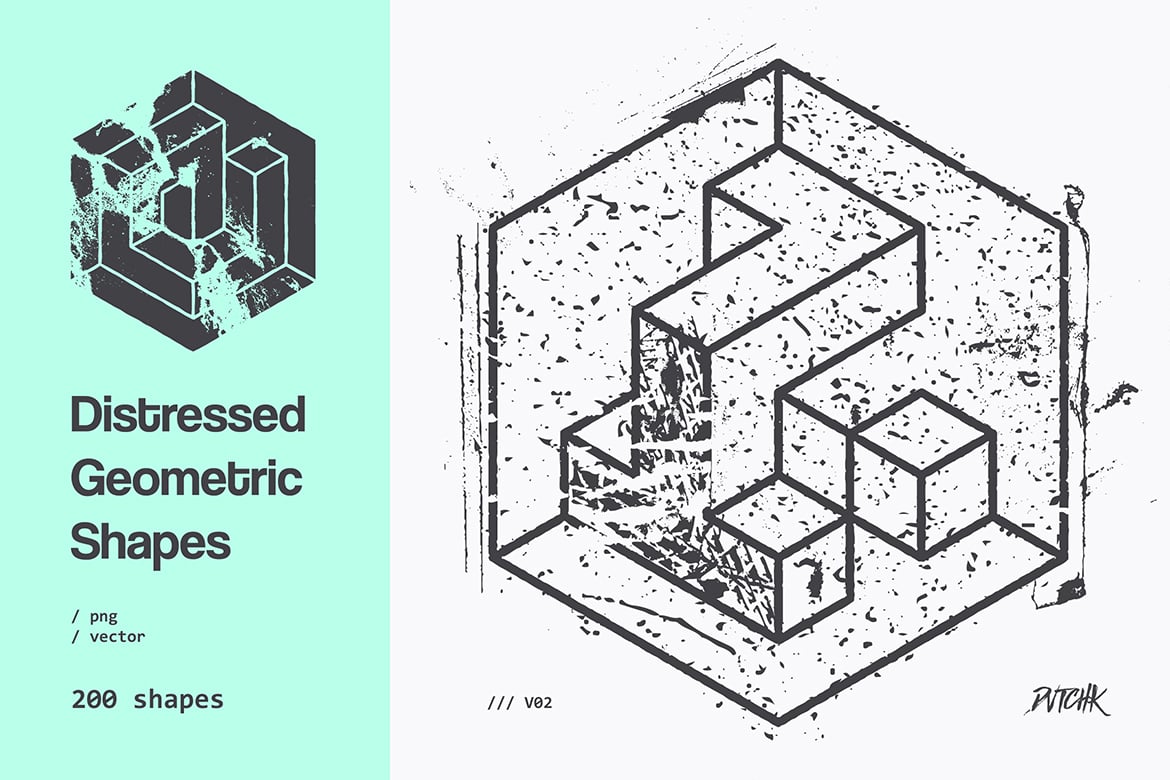 Distressed Geometric Shapes | V02
