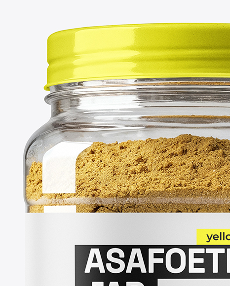 Plastic Jar Filled Asafoetida Spice Mockup