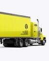 Truck Semi Trailer Mockup - Back Half Side View