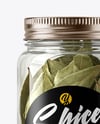 Plastic Jar with Bay Leaves Mockup