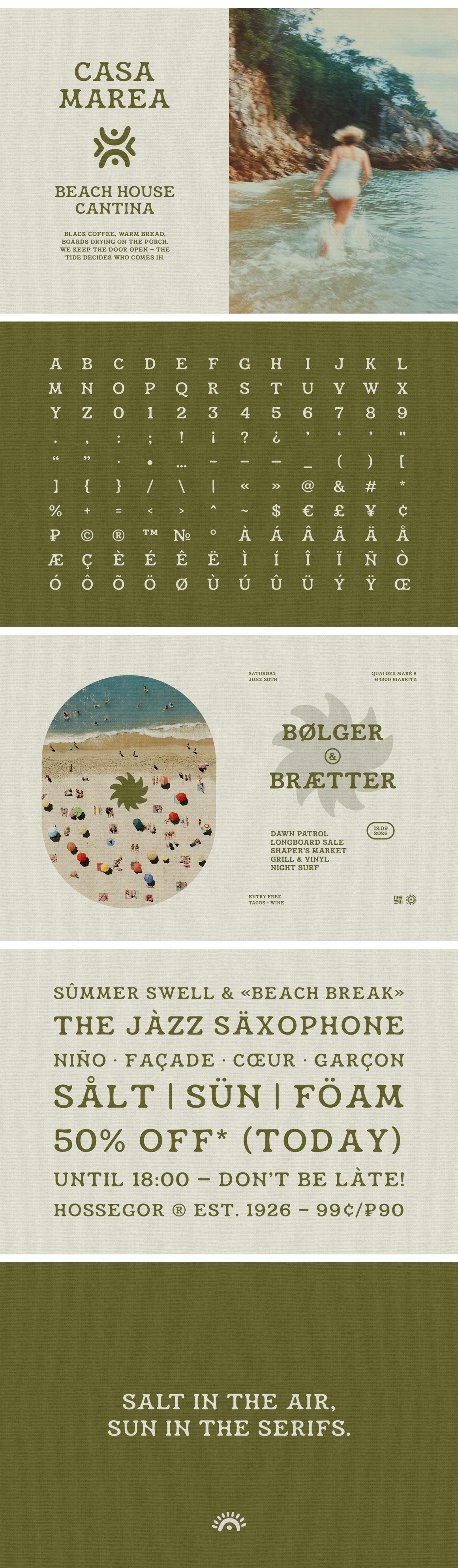 Hossegor - Retro Surf Serif Display
