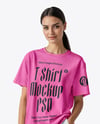 Young Woman Wearing a T-Shirt and Shorts Mockup