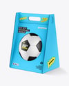 Corrugated Box With Soccer Ball Mockup