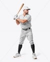 A Man Wearing a Full Baseball Kit with Bat Mockup