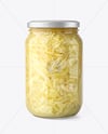 Clear Glass Jar with Sauerkraut Mockup