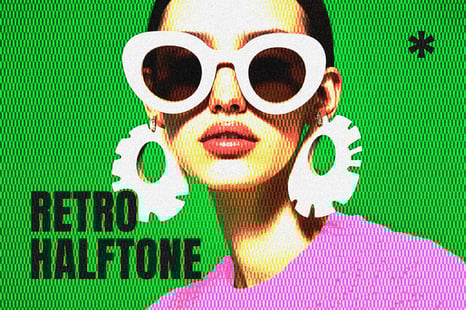 Retro Halftone Print Photo Effect - Add-Ons