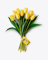 Tulip Bouquet With Hang Tag Mockup