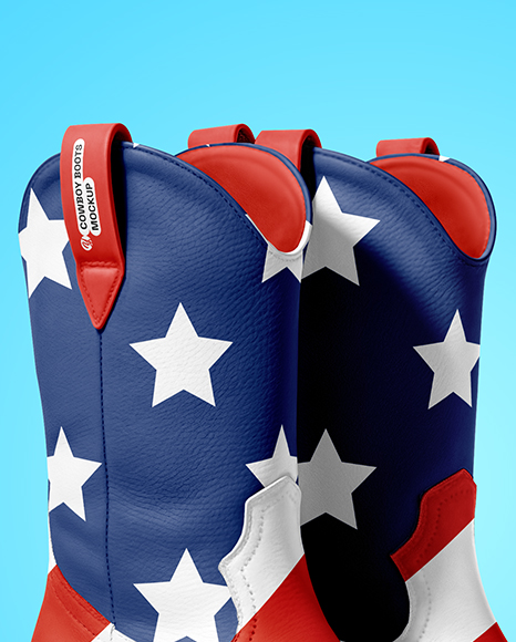 Cowboy Boots on Shoe Box Mockup