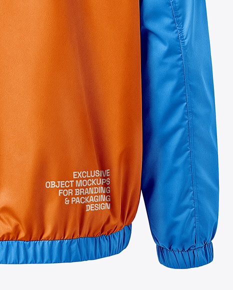 Hooded Windbreaker Jacket Mockup - Back View