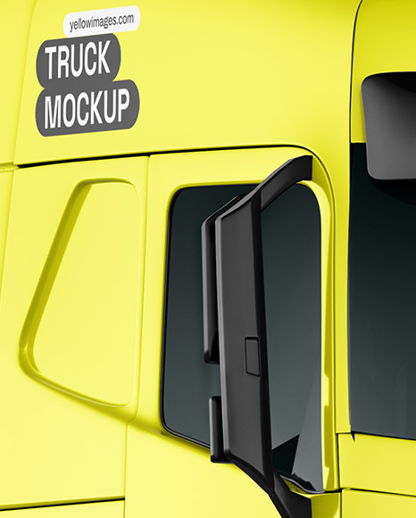 Semi Trailer Truck Mockup - Front Half Side View
