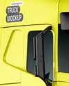 Semi Trailer Truck Mockup - Front Half Side View