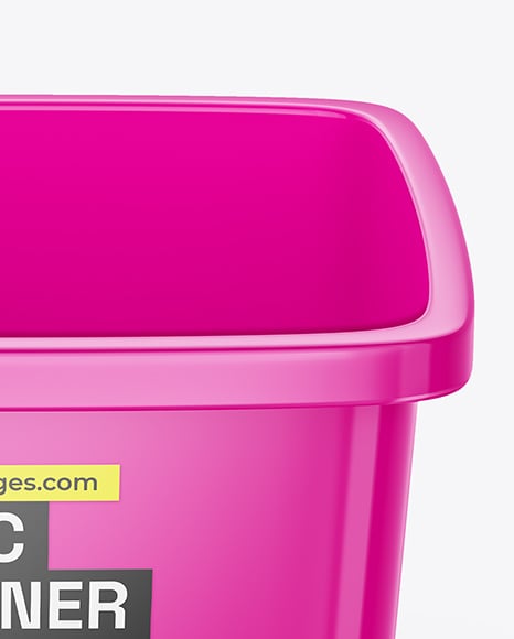 Plastic Food Container with Transparent Lid Mockup