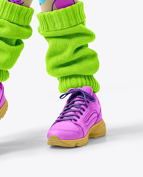 Woman Wearing Vintage Fitness Outfit Mockup