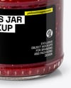 Clear Glass Jar with Raspberry Jam Mockup