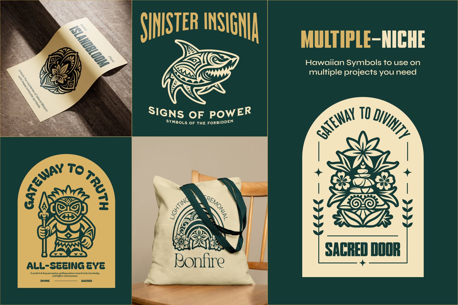 Hawaiian Symbols Art Set