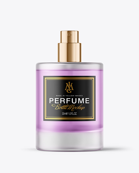 Color Liquid Frosted Glass Perfume Bottle Mockup