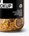 Glass Jar with Canned Stewed Meat Mockup