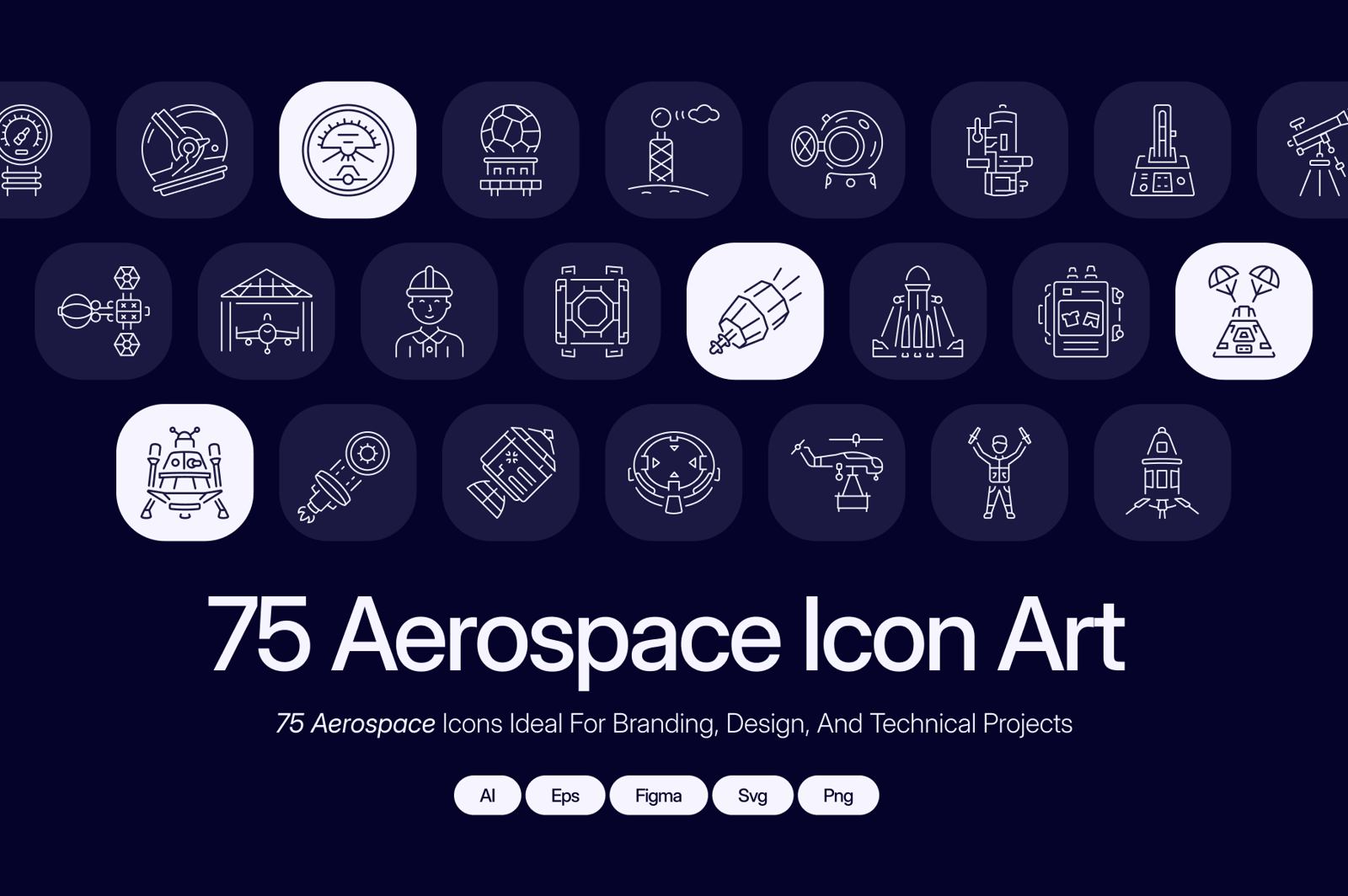 Aerospace Icon Art Set