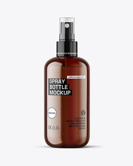 Amber Spray Bottle Mockup - Photoshop+Text+Effects+Pack