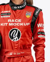 Woman Wearing Full Racing Kit Mockup