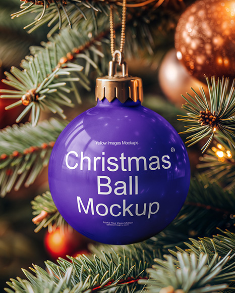 Glossy Christmas Ball Mockup