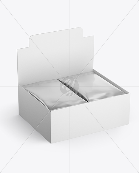 Box with Metallic Trading Card Packs Mockup