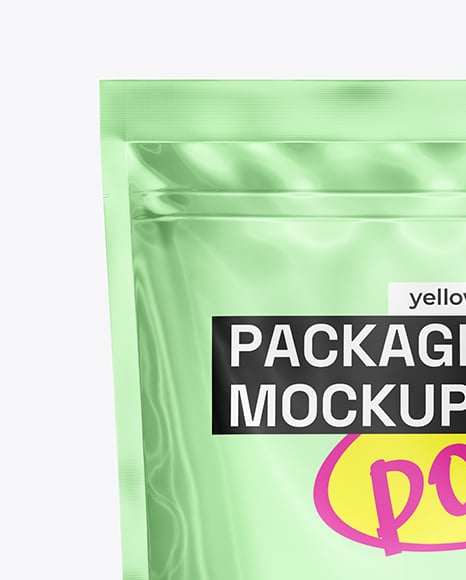 Glossy Metallic Pouch Mockup