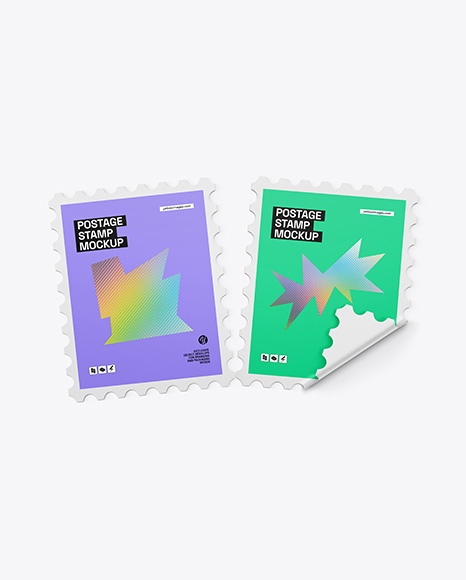 Two Postage Stamps Mockup - Mailer mockup