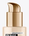 Clear Glass Cosmetic Bottle with Pump Mockup