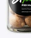 Glass Jar with Whole Nutmeg Mockup