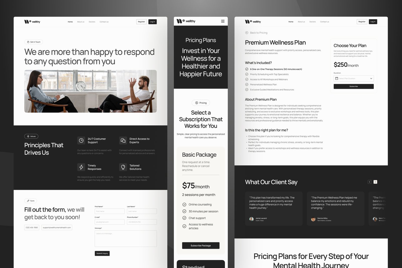 Wellthy - Mental Health Website