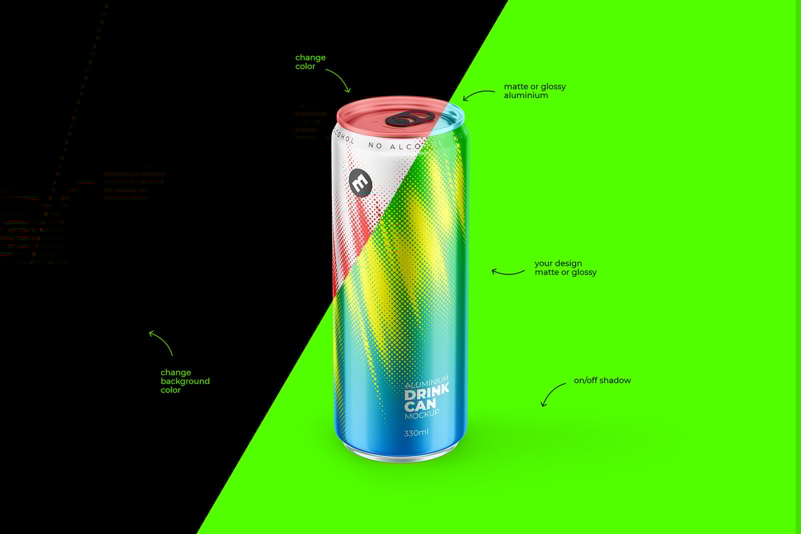 Sleek 330ml Aluminium Can Mockup