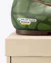 Pair of Leather Ballet Flats on Shoe Box Mockup