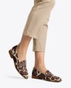 Pair of Suede Loafers on Woman's Legs Mockup