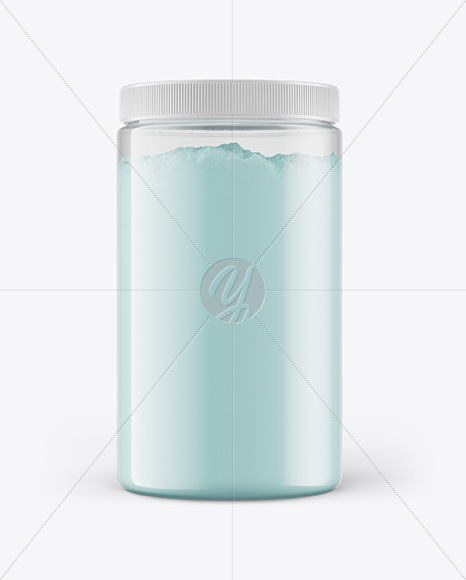 Clear Jar With Powder Mockup