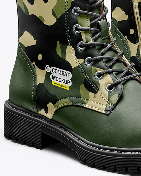 Pair of Women's Combat Boots Mockup