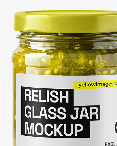 Glass Jar with Green Relish Sauce Mockup