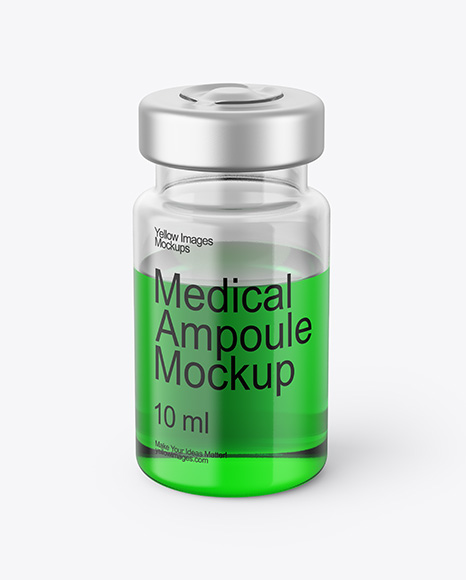 Clear Glass Medical Ampoule Mockup
