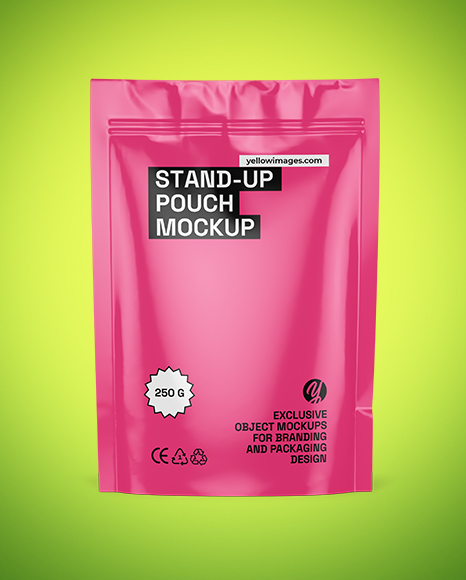 Glossy Stand Up Pouch Mockup