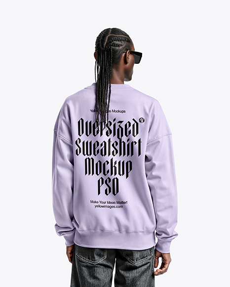 Black Man Wearing an Oversize Sweatshirt and Jeans Mockup