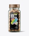 Square Glass Jar with Whole Nutmeg Mockup