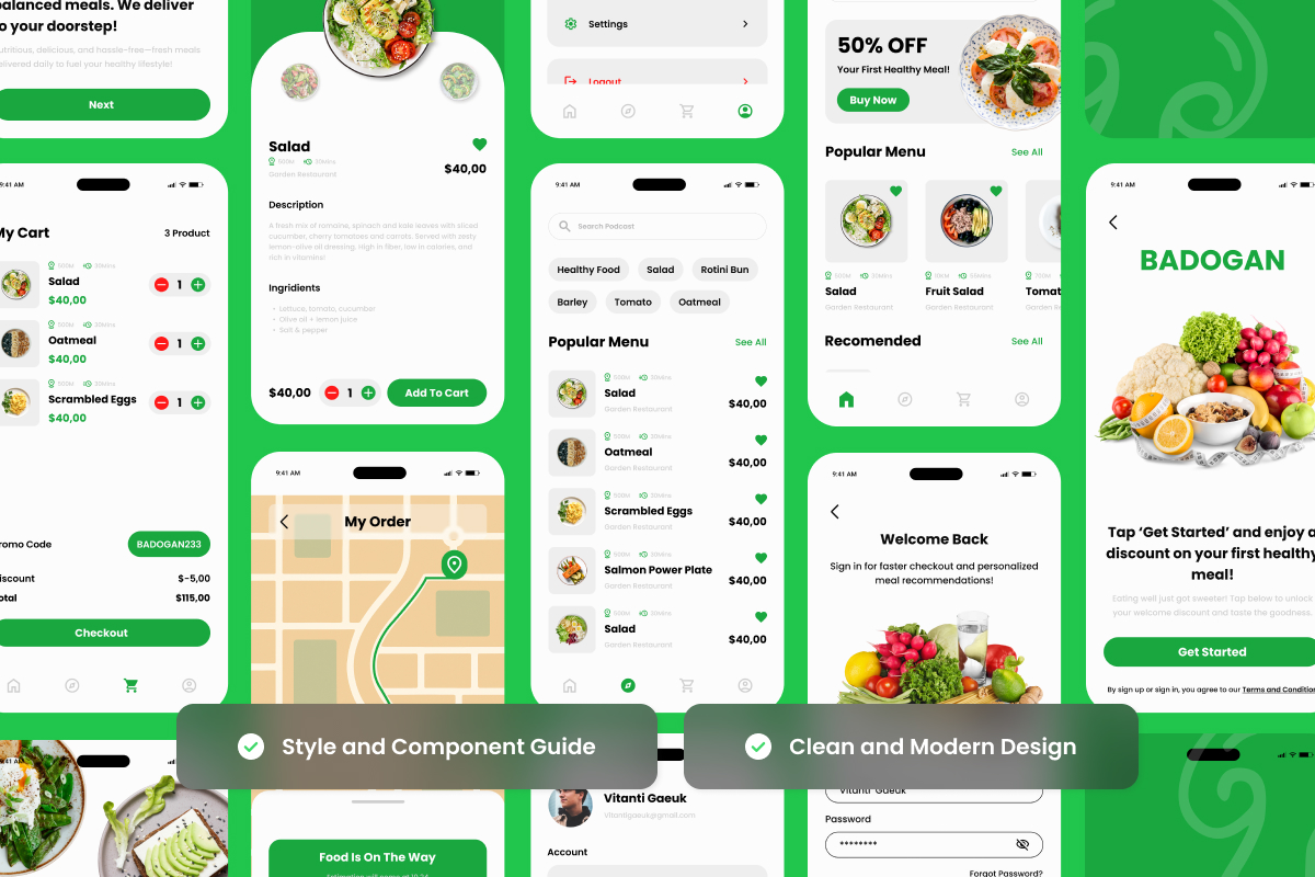 Badogan – Organic Food Delivery App Design Template