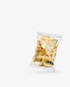 Clear Plastic Snack Bags with Potato Chips Mockup