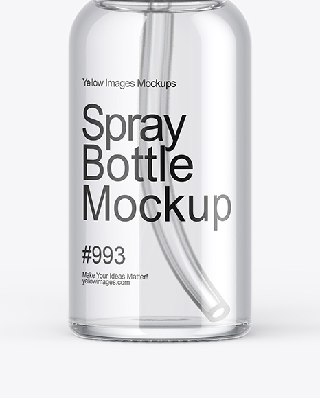 Spray Bottle with Paper Box Mockup