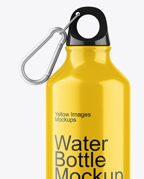 Aluminum Water Bottle with Glossy Finish Mockup