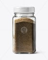 Square Spice Jar with Grounded Black Pepper Mockup