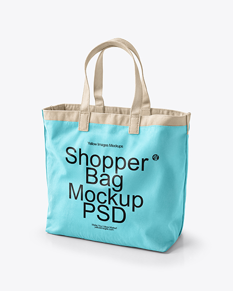 Shopper Bag Mockup - Canvas+Bag+Mockup+In+Apparel+Mockups+On+Yellow+Images+Object+Mockups