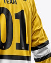 Man Wearing Full Ice Hockey Kit Mockup - Back view