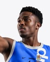 Afro-American Basketball Player Wearing Full Basketball Uniform Mockup